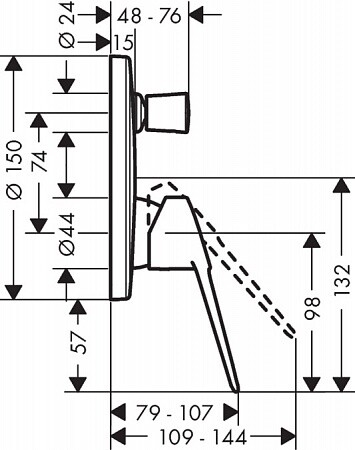 Hansgrohe 71345000S Set HG Novus Loop смеситель для ванны (71345000+01800180) Хром