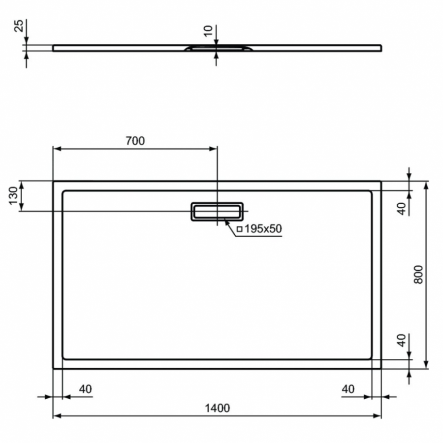 Ideal Standard Ultraflat New душевой поддон 140х80 T4470V1