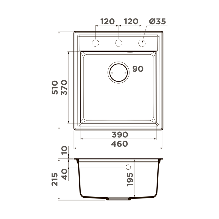 Omoikiri DAISEN 46 мойка кухонная бежевый 4993615