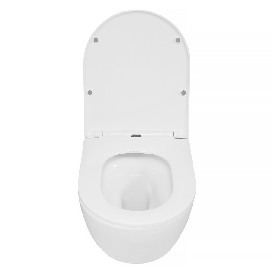 Унитаз подвесной Azario Blanco 360х490х360 безободковый, система слива "Торнадо", быстросъемное сиденье микролифт AZ-9003WT