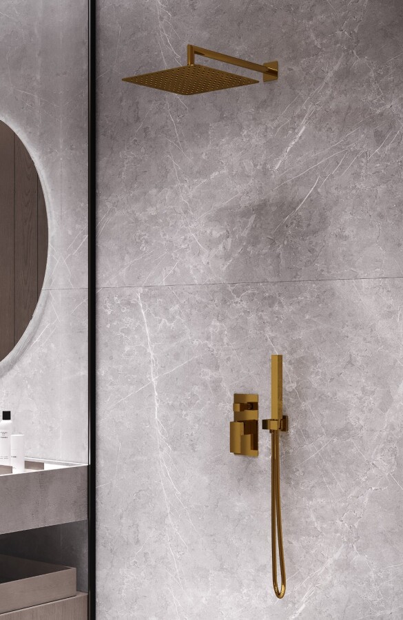 Душевая система без излива Boheme Qubic Matt Gold 474-3-MG