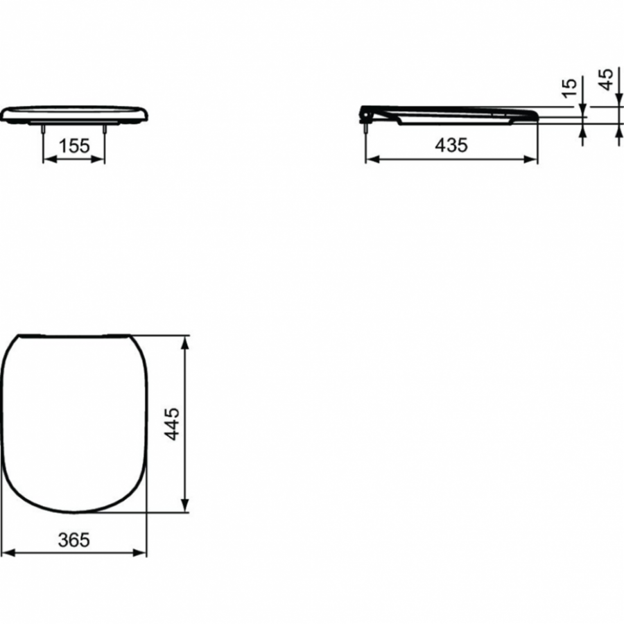 Ideal Standard Tesi сиденье для унитаза черное матовое T3529V3