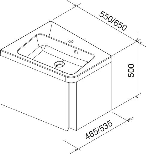 Ravak SD 10º 55 тумба X000000739 под умывальник подвесная, угловая L