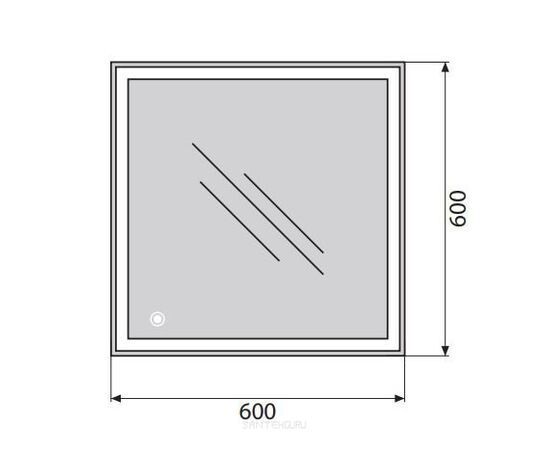 Зеркальное полотно BelBagno 60*60 SPC-GRT-600-600-LED-TCH