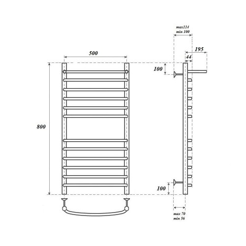 Point Альфа полотенцесушитель электрический с полкой 50х80 PN05158SPE