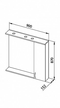 Зеркало-шкаф Aquanet Донна 90*87 00169178