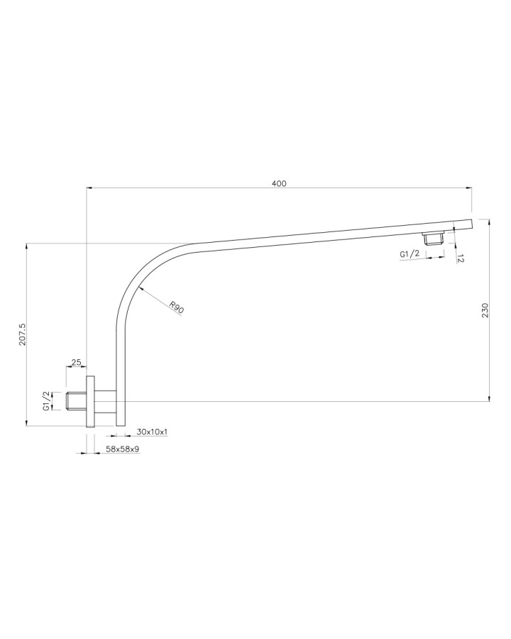 Imprese SH01-3010400B Держатель лейки 40x3x1 см