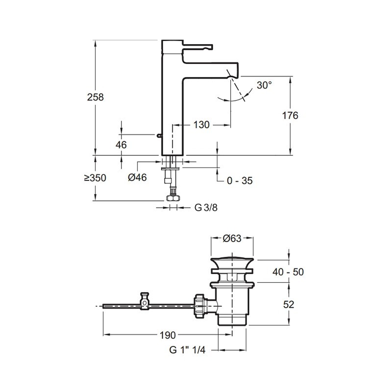 Jacob Delafon Cuff E37303-CP смеситель для раковины