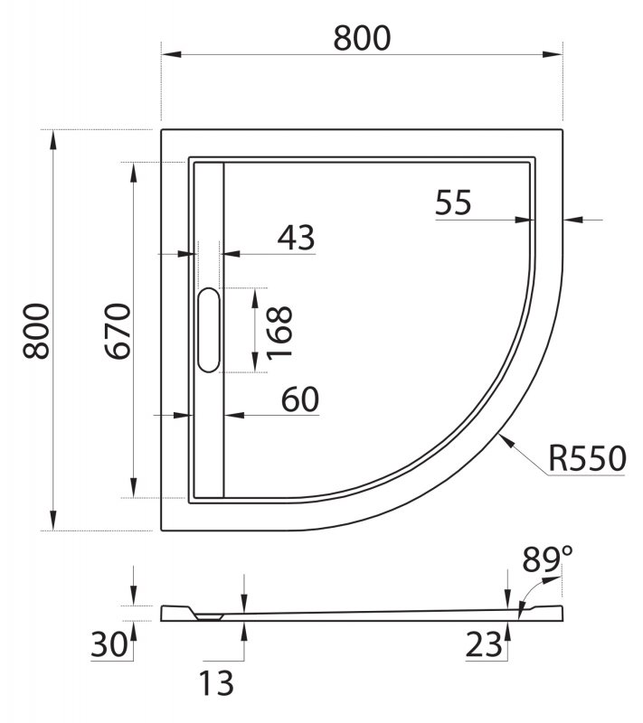 Cezares Tray поддон из иск. мрамора 80х80 TRAY-AS-R-80-30-W