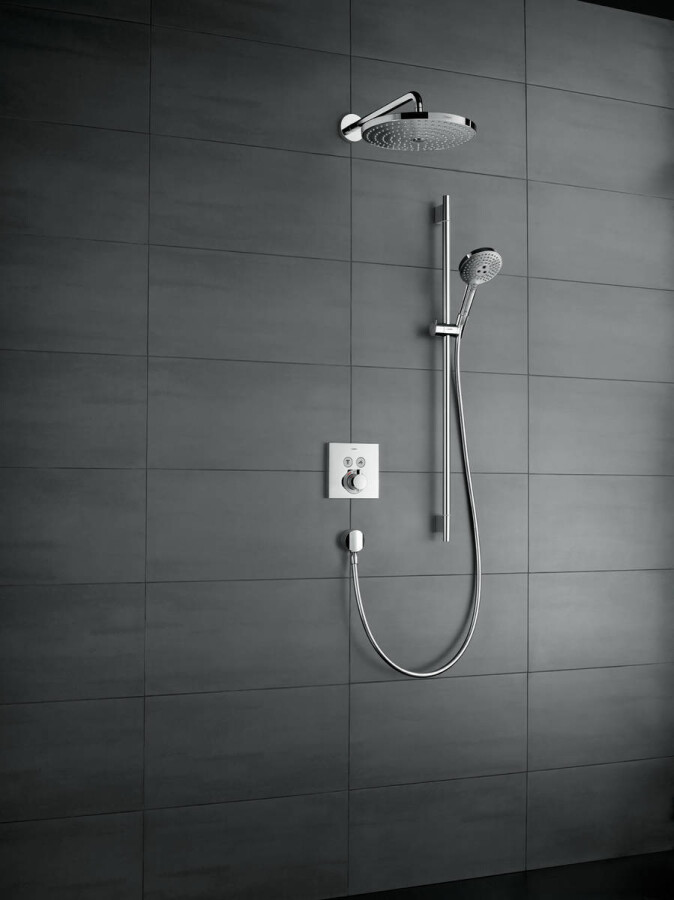 Hansgrohe Raindance Select S Душевой набор 120 3jet со штангой 90 см и мыльницей хром-белый матовый 26631400