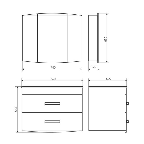 Зеркало-шкаф Comforty "Лаура-75-3" белый 00003121083CF