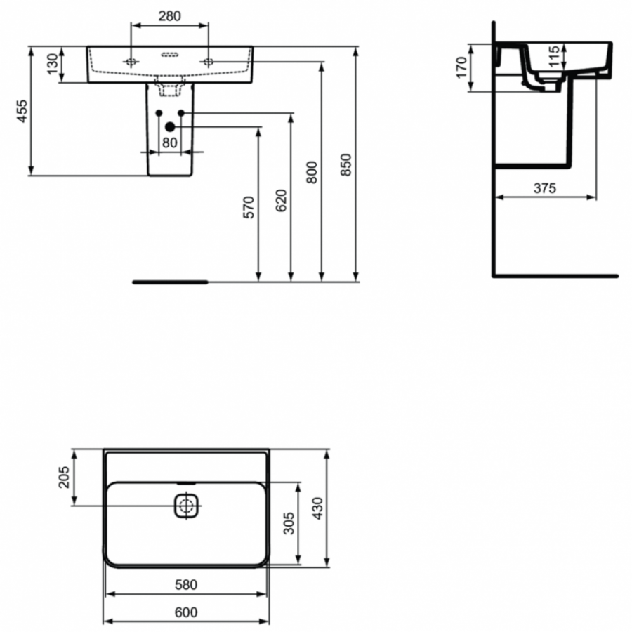 Ideal Standard Strada раковина 60х43 см T363801