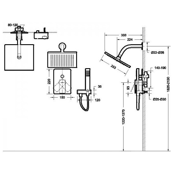 Bravat Phillis F856101C-A-ENG встраиваемый смеситель с душевым набором цвет хром