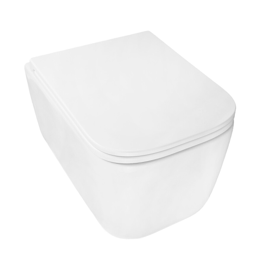 Унитаз подвесной Azario Bacio340х485х350 безободковый, система смыва "Скрытое Торнадо", с быстросъемным сиденьем "Микролифт" AZ-5103T-WHT