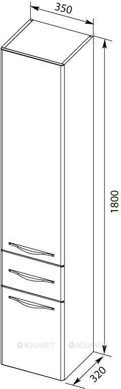 Aquanet Ирвин 00203983 Шкаф-пенал подвесной, белый, правый 35