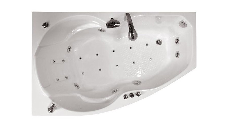 Triton Бриз 150х96 см ванна акриловая асимметричная гидроаэромассажная с фронтальной панелью сифоном и каркасом левая