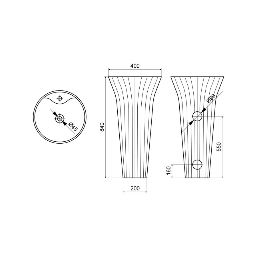 Напольная раковина с пьедесталом моноблок Comforty 194 Белый