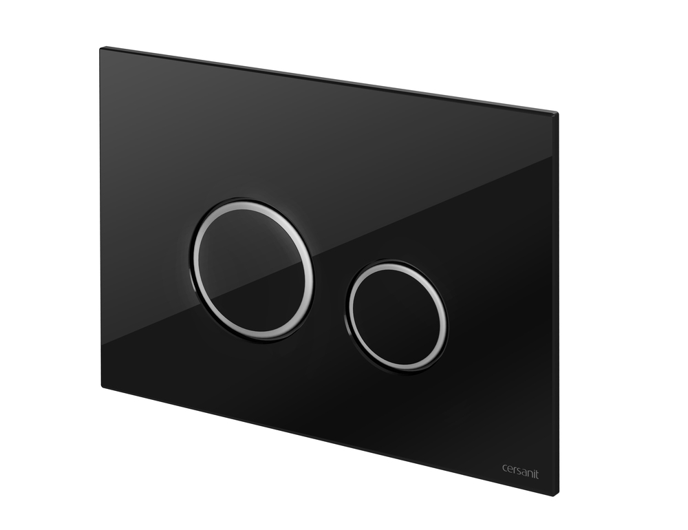 Cersanit кнопка Twins стекло черный 64117