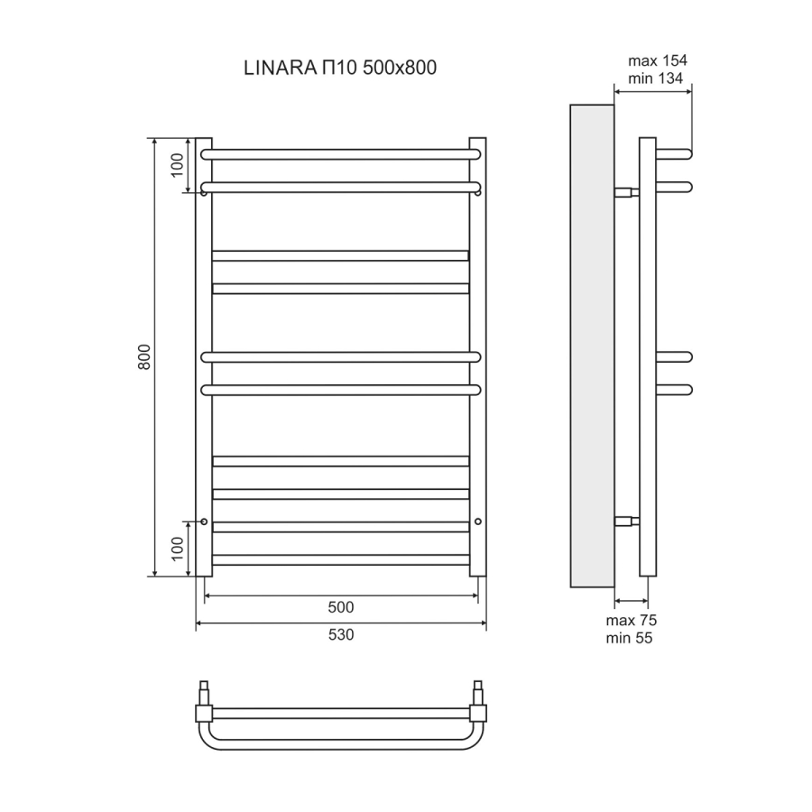 Lemark Pramen П10 полотенцесушитель электрический 50х80 LM04810E