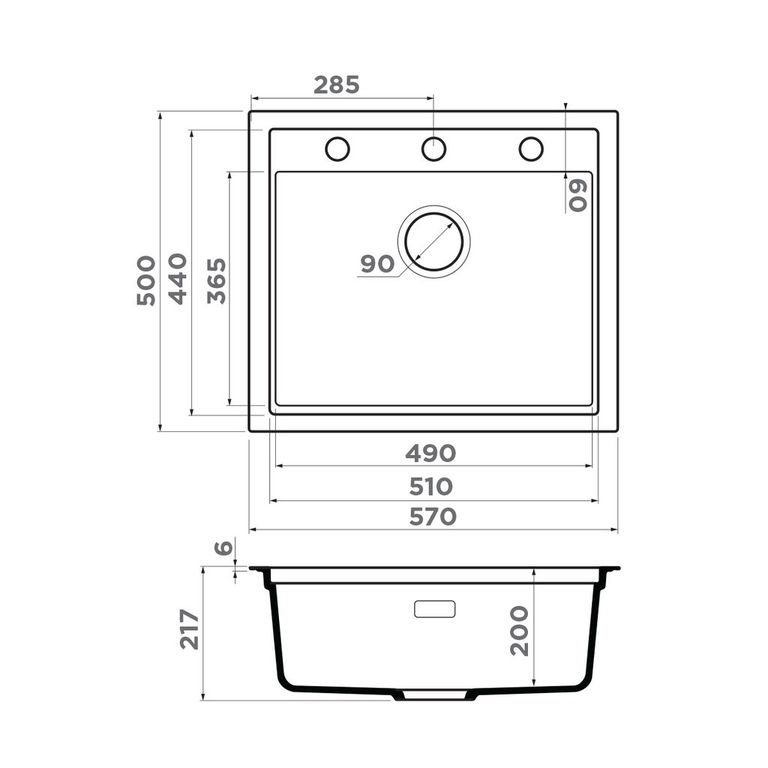 Omoikiri SINTESI 57 мойка кухонная белый 4997141