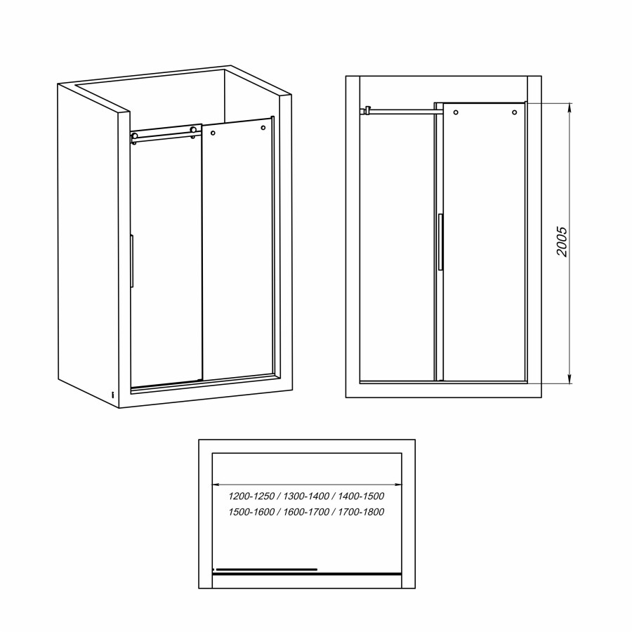 Душевая дверь-купе Vector 3 140-150 УТ000086732