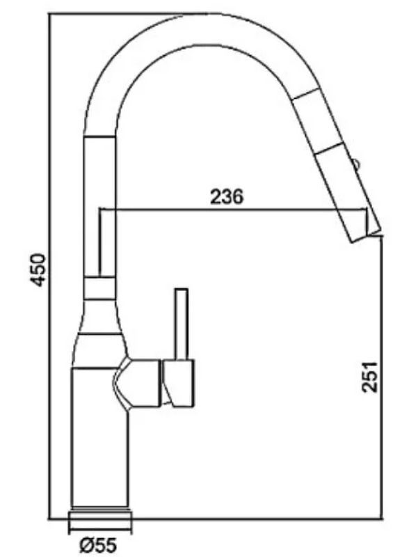 Смеситель для кухни с выдвижной лейкой Gappo G4398-46