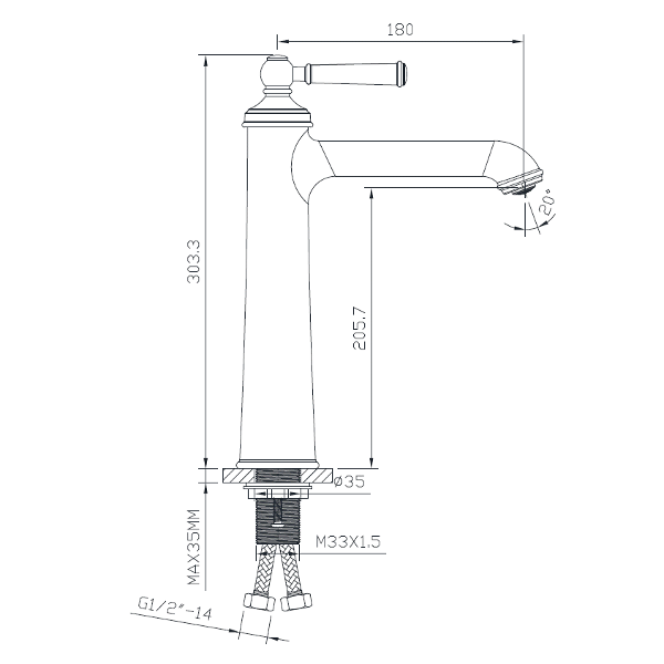 Imprese Hydrant ZMK031806011 смеситель для раковины 35 мм