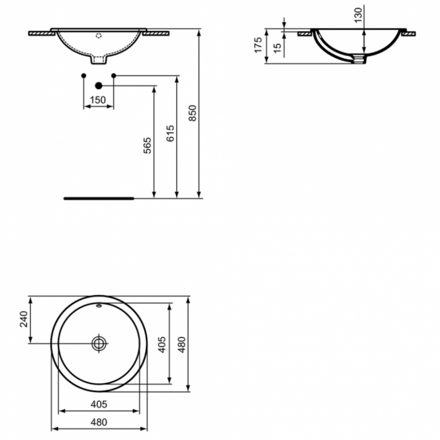 Ideal Standard Connect раковина 48 см E505301