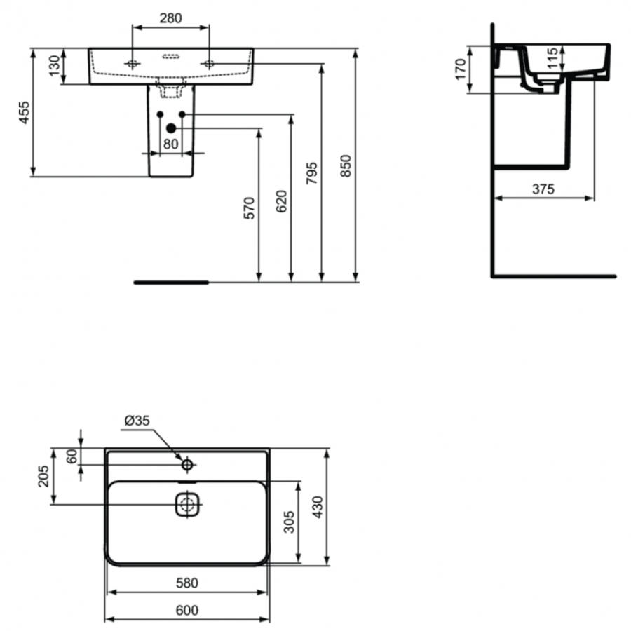 Ideal Standard Strada раковина 60х43 см T300001