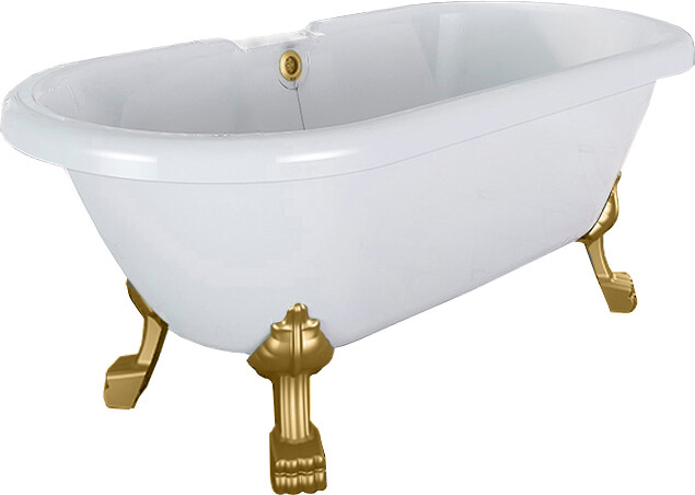 Fra Grande Леонесса 175*80 ванна акриловая овальная белая ножки gold
