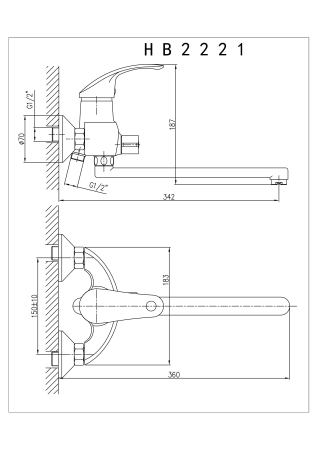 Haiba смеситель для ванны HB2221