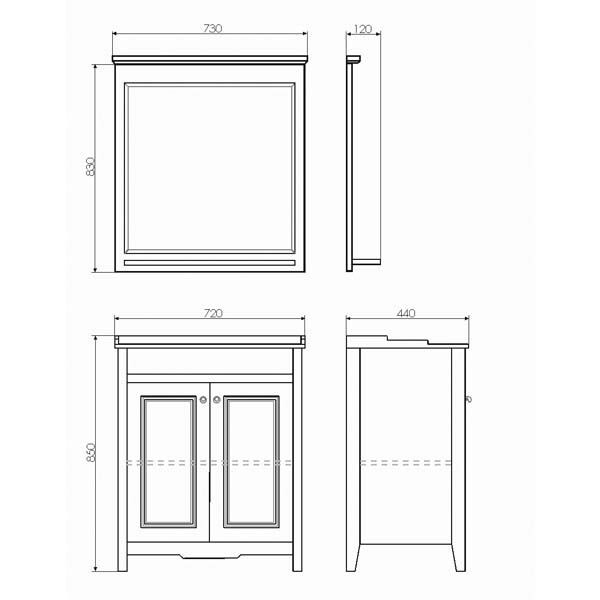 Зеркало Comforty "Тбилиси-70" белый глянец 00003132631CF