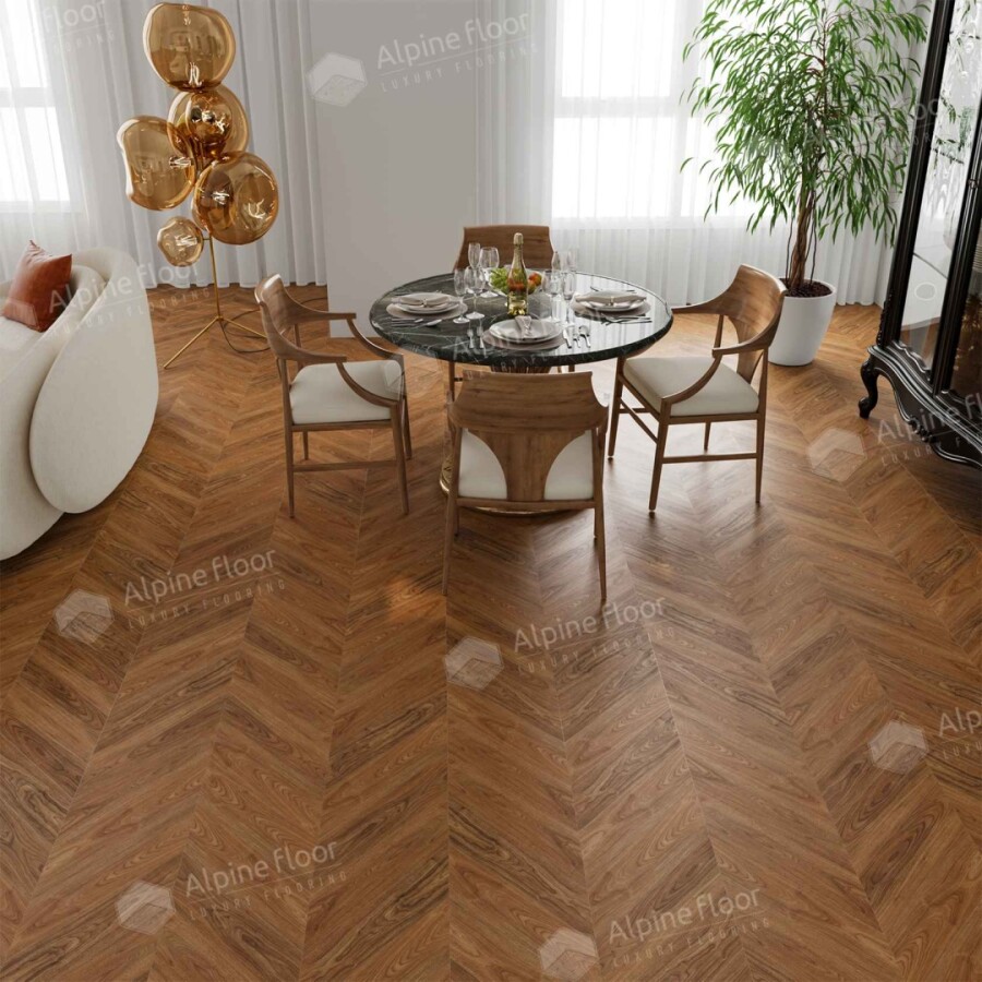 Alpine Floor Chevron Alpine SPC ламинат Орех Нойер ЕСО 18-22 600х127х5 mm
