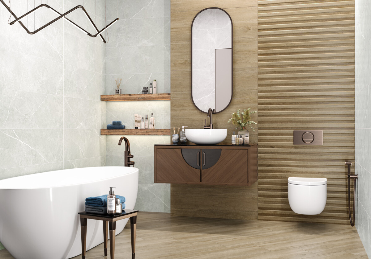 Delacora Woodstyle Oak Керамическая плитка настенная 300 x 900 x 10.5 WT93WOS21