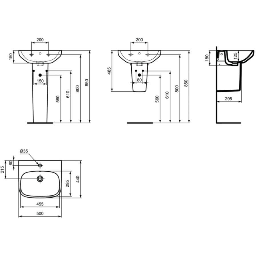 Ideal Standard раковина 50х44 T470701