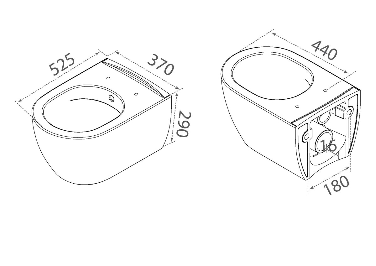 Унитаз подвесной Boheme Bianca Белый глянец c крышкой 961-SET-W