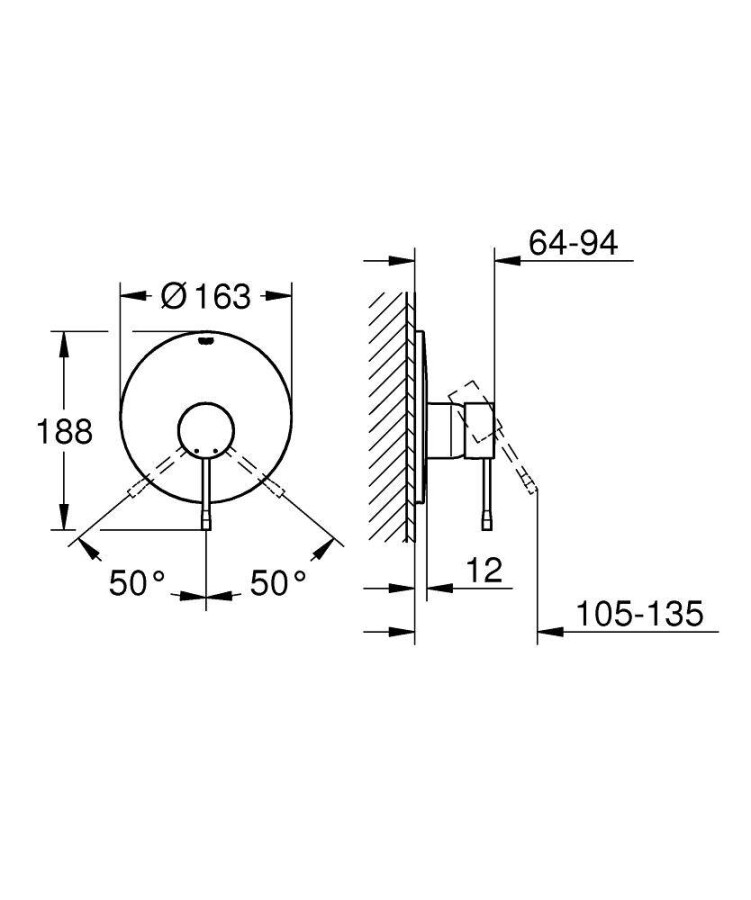 Grohe Essence New 19286GN1 смеситель для душа холодный рассвет матовый