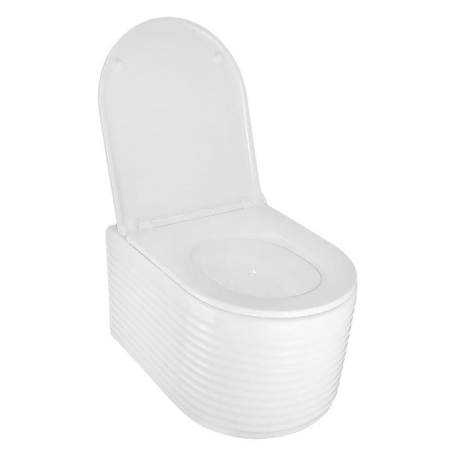 Унитаз подвесной Azario LUZIO 365х495х360 безободковый, рельефный, слив "Скрытое Торнадо", с быстросъемным сиденьем "Микролифт" AZ-098-UQ