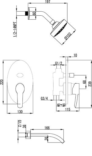 Lemark LM3221C Атлантисс смеситель скрытого монтажа хром