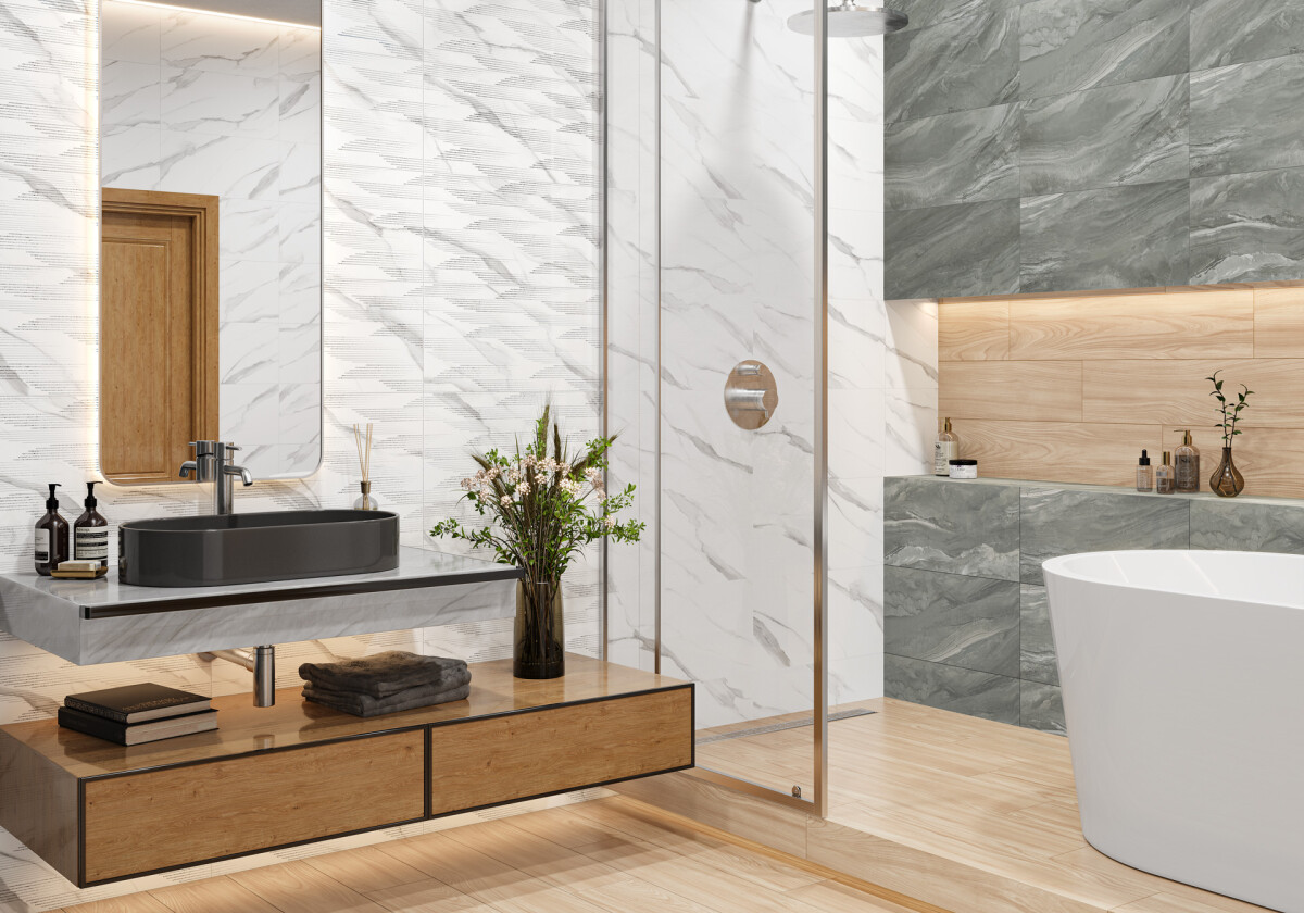 New Trend Вэй светлый / Way Light Керамическая плитка настенная 300 x 600 x 9 WT36WAY00