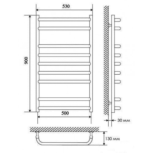 Laris Стандарт П9 полотенцесушитель водяной 500*900