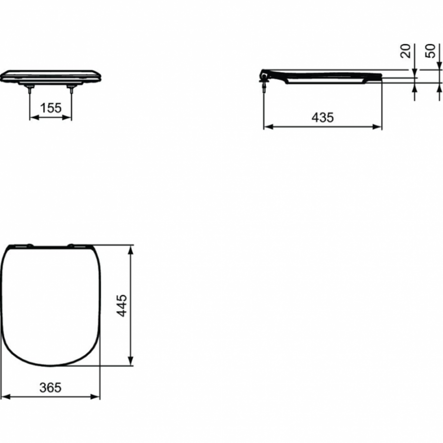Ideal Standard Tesi сиденье для унитаза белое матовое T3527V1