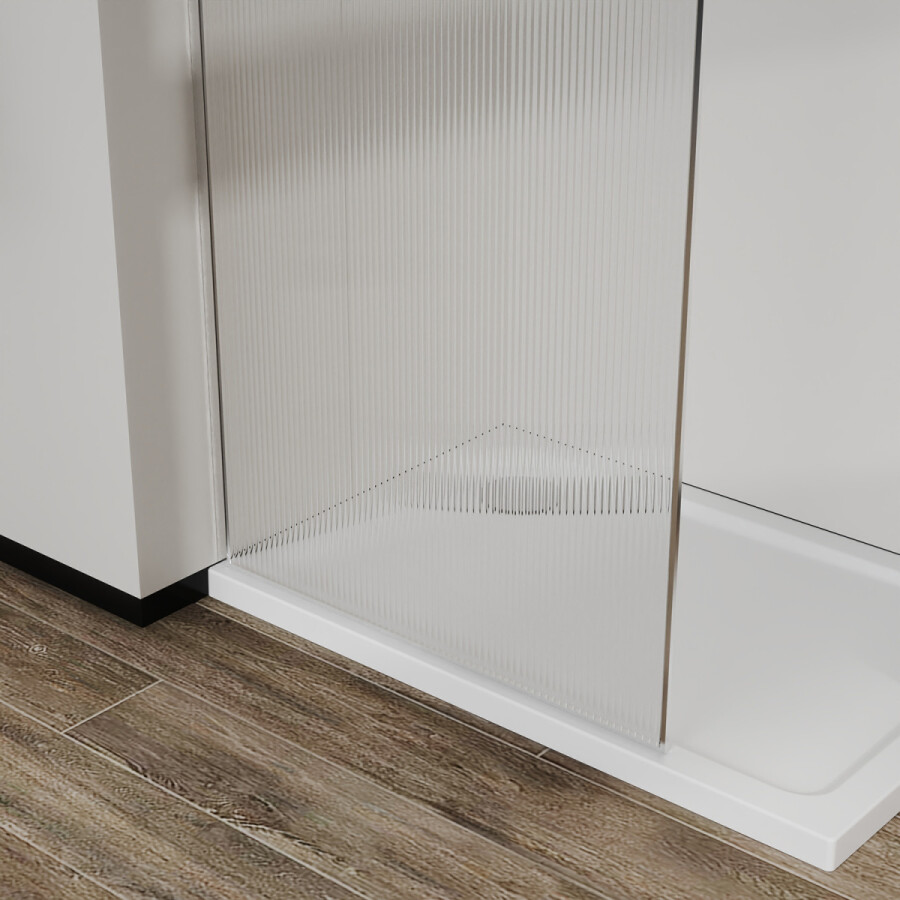 Душевая перегородка Azario Walk-in 1200x1950 в рамке, рифленое стекло, толщина стекла 8 мм, профиль брашированное золото AZ-271-120-BGL-CRF