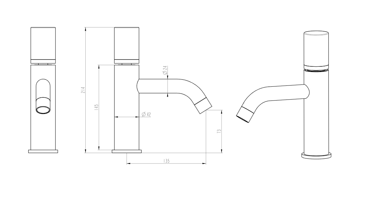 Смеситель для раковины Boheme Stick ручка Linea Brushed Bronze 121-BRB.3