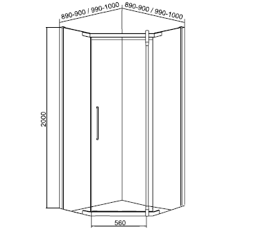 Mirsant Smart Pentagon 90 душевое ограждение 90*90*200 см УТ000031345