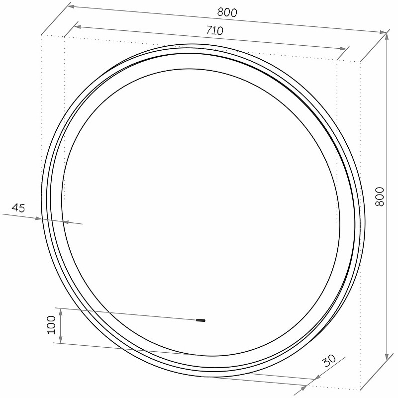 Зеркало Sintesi Callisto 80 с LED-подсветкой D 800 SIN-SPEC-CALLISTO-80