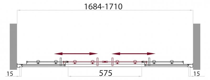 BelBagno Uno душевая шторка матовая 170х145 см UNO-VF-2-170/145-M-Cr