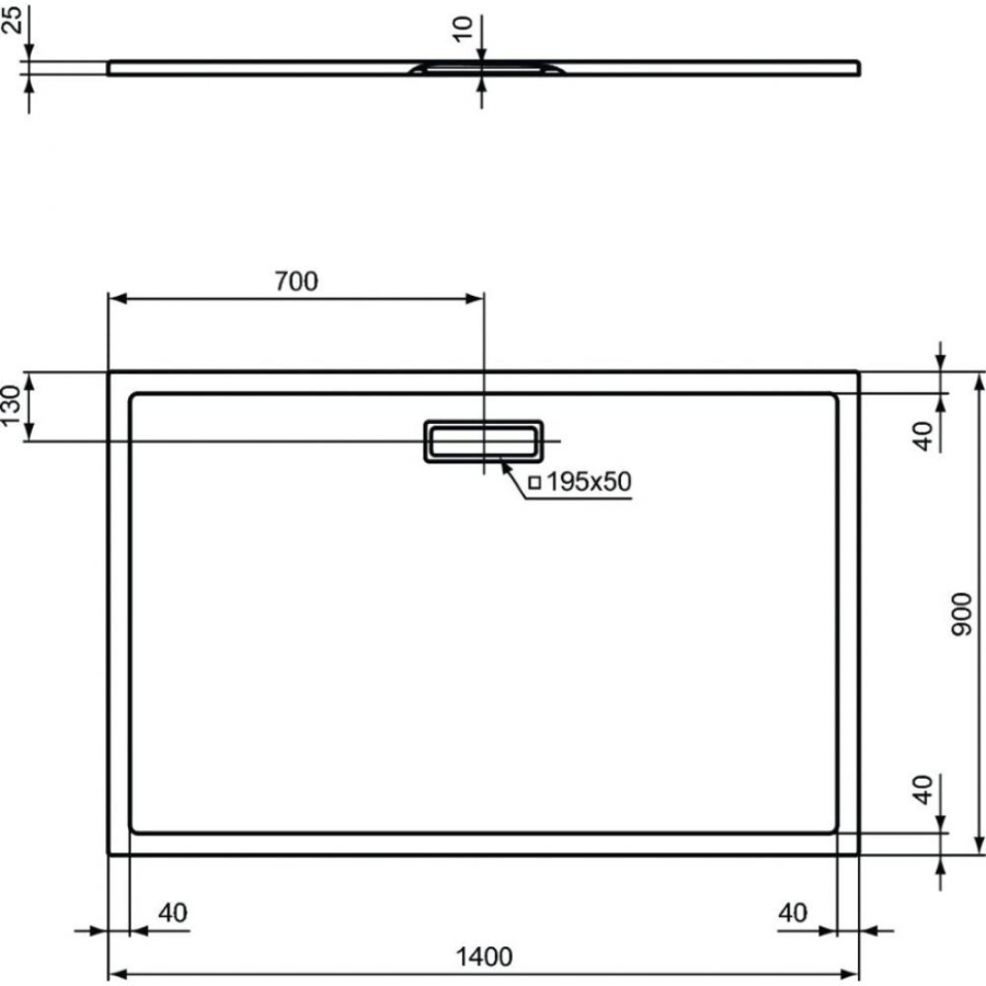 Ideal Standard Ultraflat New душевой поддон 140х90 T448401