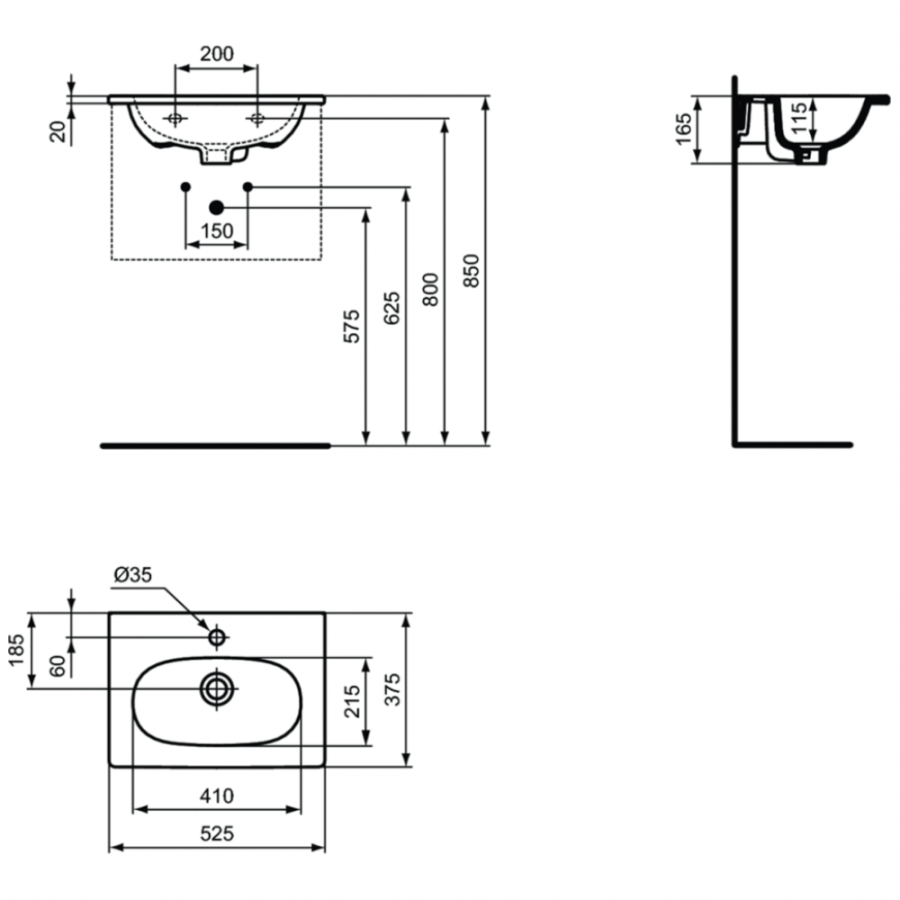 Ideal Standard Tesi раковина 50x38 см T351101