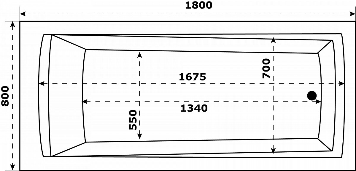 Azario Бали ванна акриловая прямоугольная 180х80 БАВ0105